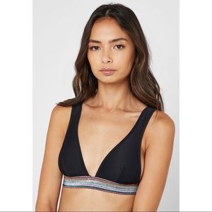 Topshop Striped Detail Triangle Bikini Top